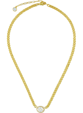 【双旦礼物】CZ by Kenneth Jay Lane 女士金色可调节项链