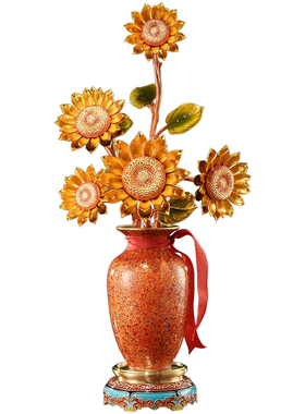 金葵聚运全铜向日葵摆件乔迁贺礼