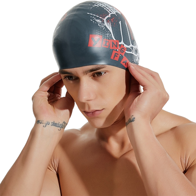 英发硅胶泳帽内颗粒更加炫酷印花