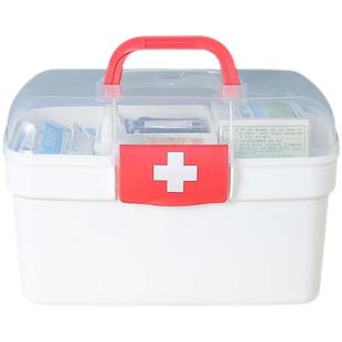 医药箱药品收纳盒家用药箱分格多层便携医疗急救箱透明药物小药箱