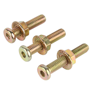 镀锌平圆头内六角螺丝法兰螺母套装法兰螺帽家具螺栓配件大全M6M8