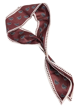 波点腰果花可抽拉系脖丝巾项链