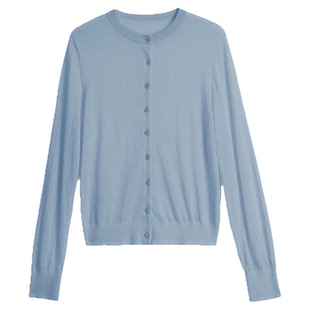 TOFOD 15.3微米小山羊绒开衫 祼感舒适 高支纯羊绒针织开衫上衣