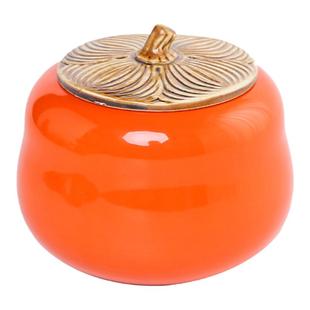 陶瓷柿子存钱罐硬币罐收纳罐零钱盒储钱罐创意零钱罐摆件收纳盒