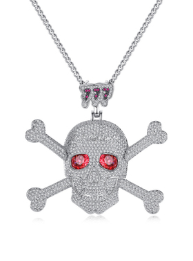 Mr.Bling满钻红眼骷髅头嘻哈吊坠