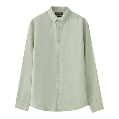 Marc O'Polo/MOP 夏季新款气质翻领亚麻基本款简约休闲长袖衬衫男