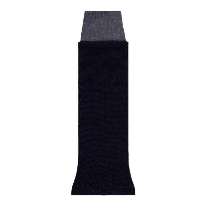 Like Sock灰色袜套女中筒冬季设计感针织粗线羊毛堆堆袜拼色腿套