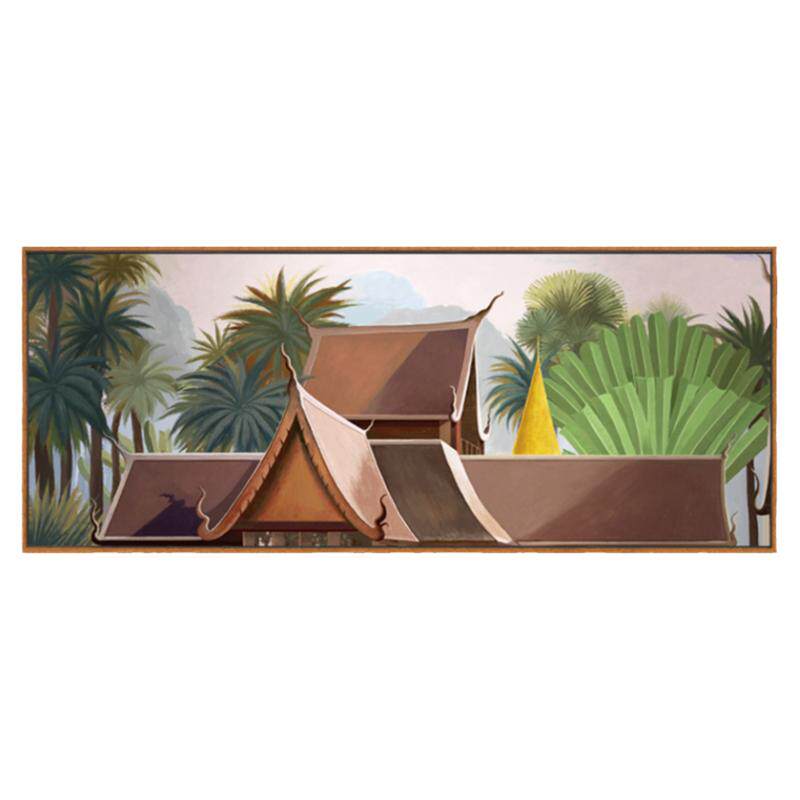 东南亚风格卧室风景建筑挂画壁画