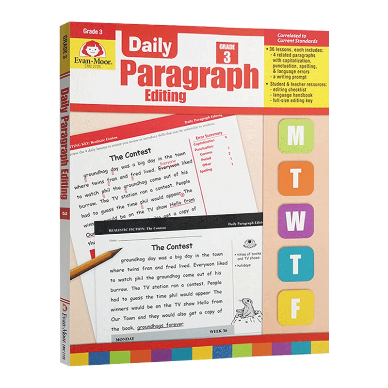 英文原版 Daily Paragraph Editing Grade 3 TE 每日练习系列 段落编辑 三年级 完整版 英文版 进口英语原版书籍