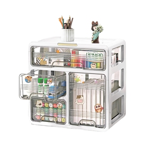 Babyview抽屉式桌面收纳盒办公室书桌文具化妆品整理置物架储物箱