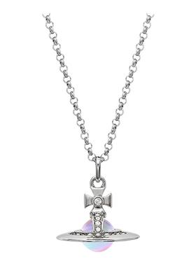 西太后立体透明土星彩球项链女款