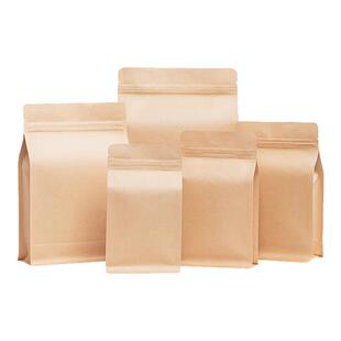 八边封自立袋茶叶包装铝箔袋食品牛皮纸自封袋防潮散茶密封袋子