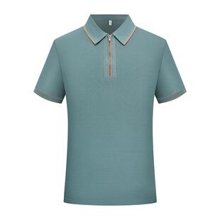polo衫短袖定制工作服t恤印logo班服团队翻领半拉链文化衫工衣服