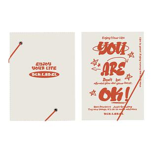 BlankLabel白色A5漆皮质pu活页slogan卡册美式复古礼物手帐笔记本