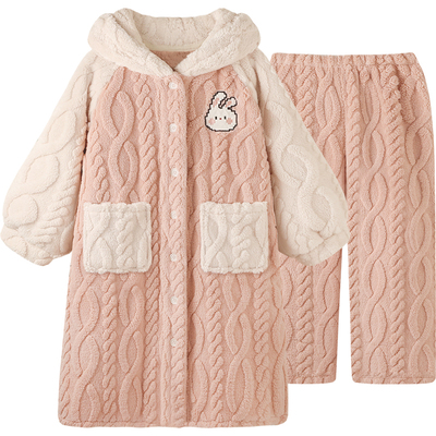 情侣珊瑚绒加厚男女睡袍冬季保暖