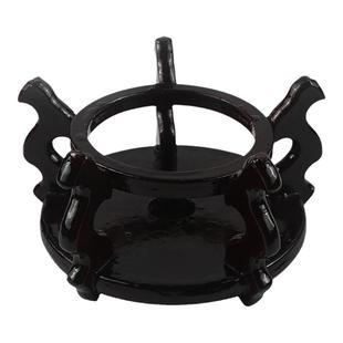 高脚木质底座海螺架子花瓶花盆底座石头香炉木托盘架圆形架子底座