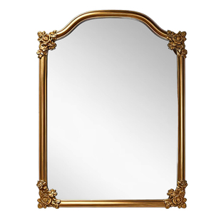 美式复古软装设计装饰镜卧室桌面高级化妆镜法式雕花宫廷风浴室镜