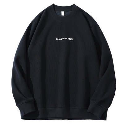 微肌理面料美式休闲圆领卫衣