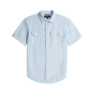 G-STAR Marine男款短袖修身翻领休闲2026春季新品舒适衬衫D19751