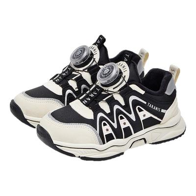 泰兰尼斯儿童冬季款男童保暖加绒运动鞋跑步老爹鞋女童时尚旋钮鞋