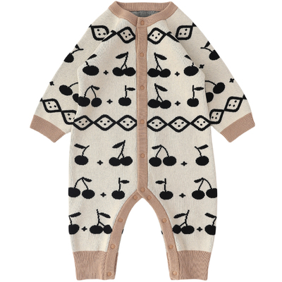 婴儿针织连体衣春秋宝宝衣服纯棉