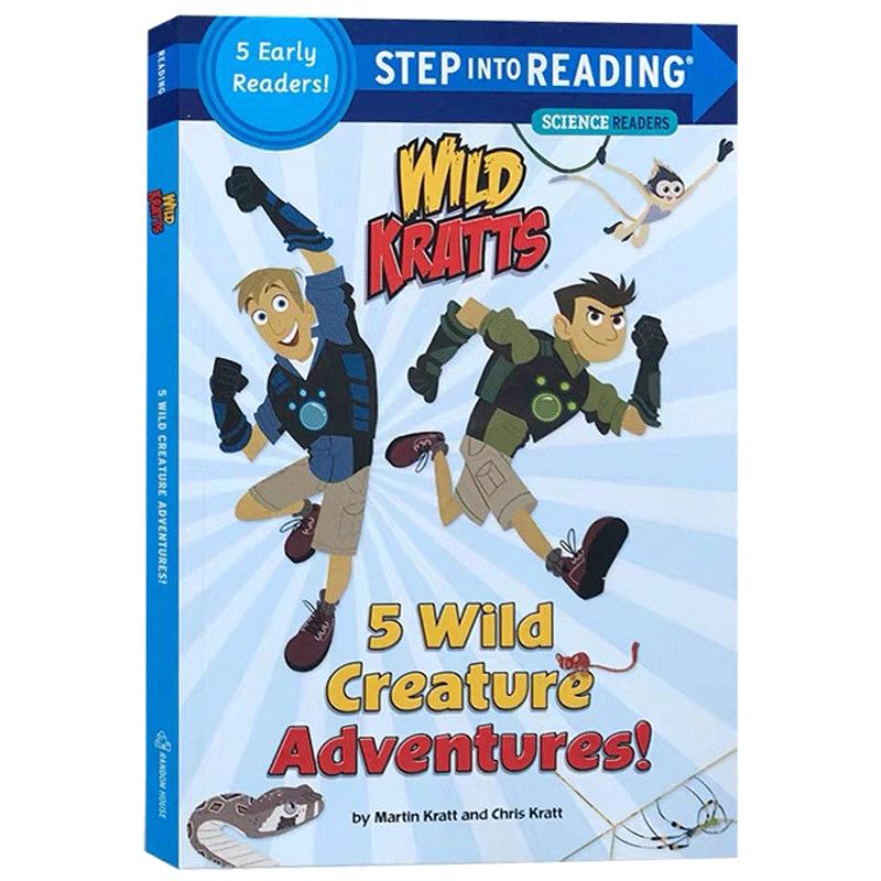 美国兰登经典 分级科普读物Step into reading 5 Wild Creature Adventures! 5个故事合集 英文原版绘本野外故事冒险 英语课外