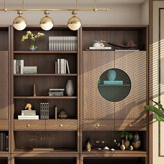 新中式实木博古架多宝阁置物架落地展示柜客厅办公室古董茶叶书柜