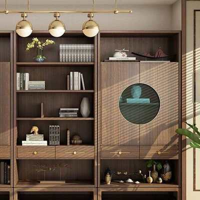 新中式实木博古架多宝阁置物架落地展示柜客厅办公室古董茶叶书柜