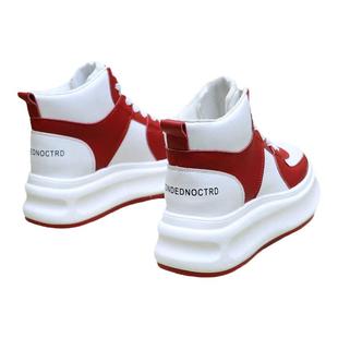 隐形增高10CM高端定制女鞋2024秋季新款经典12拼色原创休闲小白鞋