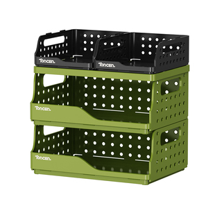 办公室桌面置物架工位杂物收纳盒多层可折叠文件整理筐茶包储物盒