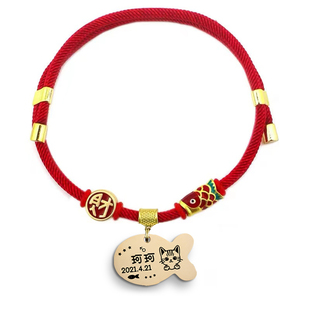 宠物项链铃铛狗狗猫咪项圈刻字猫牌狗牌防丢挂牌铭牌脖圈猫圈饰品