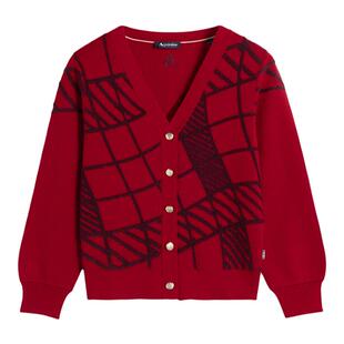 Aquascutum/雅格狮丹秋冬新品时尚女绵羊毛针织衫开衫Q5067EL121