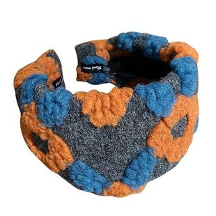 秋冬新款超宽羊羔毛花朵发箍高颅顶显脸小洗脸压发头箍发卡头饰女