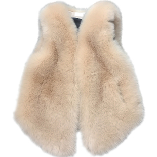 皮草马甲中长款女童亲子装冬季韩版女装仿狐狸毛修身显瘦坎肩外套