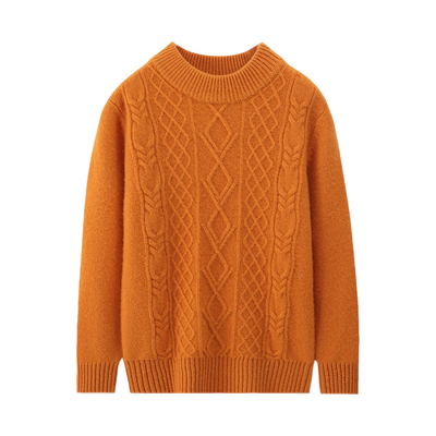 儿童加厚羊绒羊毛衫双线半高领