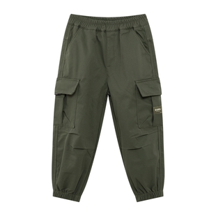 左西童装男童加绒裤子秋冬款儿童户外洋气工装裤2025新款帅气长裤