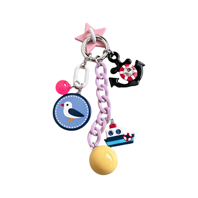 韩国AZNAVOUR/GRAIN de BEAUTE 时尚百搭钥匙扣手机贴两用包挂件