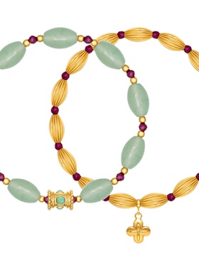 Oups!东陵玉金玉盈门手链套组