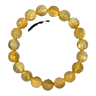 金发晶手串女东海水晶玛瑙翡翠玉石满发猫眼钛晶散珠子黄水晶手链