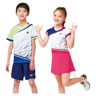 YONEX/尤尼克斯儿童短袖羽毛球服青少年短袖运动T恤速干运动服