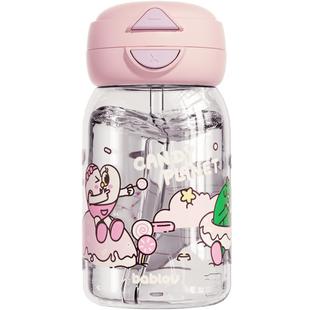 bablov水杯女生高颜值夏日便携塑料水壶新款大容量带吸管儿童杯子