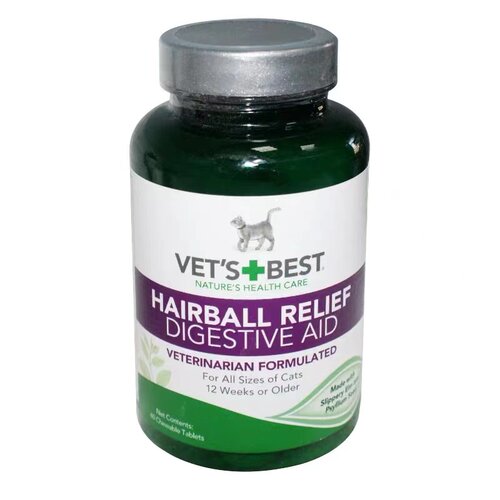 欣欣  现货包邮绿十字猫草片 Vet'sBest化毛片猫用去毛球60片