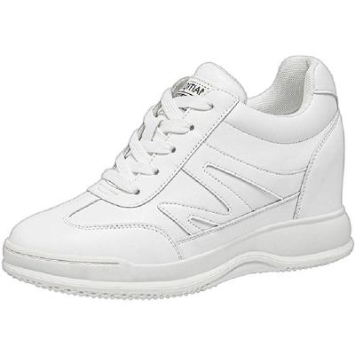 【爆款】真皮隐形内增高小白鞋女