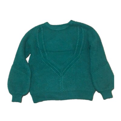 欧洲站减龄灯笼袖针织衫羊绒毛衣