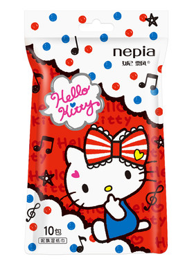 妮飘HelloKitty湿巾独立包装