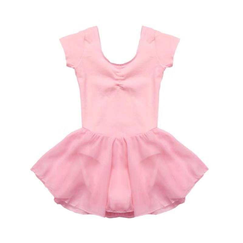 夏季儿童舞蹈服女练功服短袖纯棉连体纱裙 体操考级服秋冬长袖735