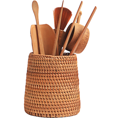 藤编茶艺茶道六君子竹茶筒茶滤