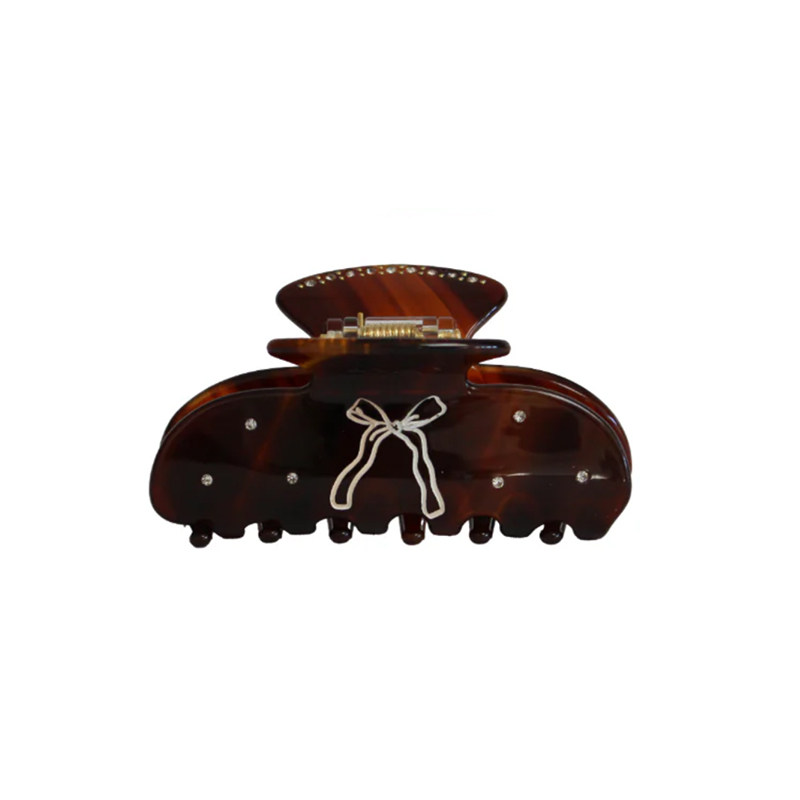 瑞典小众设计镶钻蝴蝶结发夹可爱百搭气质刘海bb夹后脑勺头发抓夹
