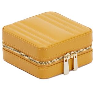 英国WOLF Maria小号拉链式真皮旅行首饰盒戒指耳环珠宝项链收纳盒