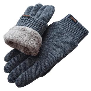 歌诺达男女士冬季情侣款加绒保暖触屏羊毛手套针织加厚骑行开车